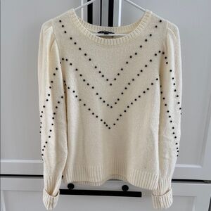 Express Cream Sweater with Black Detailing